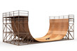 Halfpipe mit Skateboard