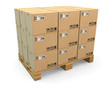 Kartons auf einer Transportpalette