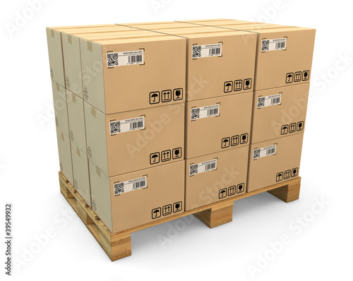 Illustration: Kartons auf einer Transportpalette Kartons auf einer Transportpalette