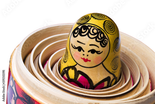 Photo: Russian Babushka or Matryoshka Doll inside the other dolls. Russian Babushka or Matryoshka Doll inside the other dolls.