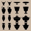 Antique vase. The silhouettes of ancient vessels.