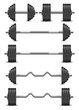 chrome dumbbells with a weight of black