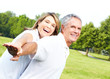 Happy elderly couple.