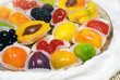 Delicious fruit marmalade in a plastic box. Delicious fruit marmalade in a plastic box.