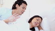 Woman rejecting husband's advances