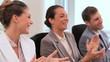 Business team applauding