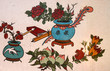 Chinese style painting on wall of shrine Chinese style painting on wall of shrine