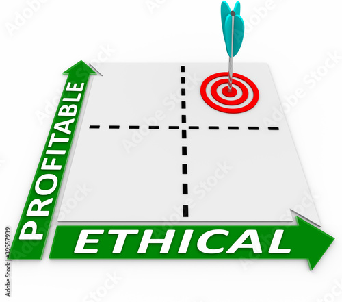Illustration: Ethical Vs Profitable Matrix Ethics and Profits Converge Ethical Vs Profitable Matrix Ethics and Profits Converge