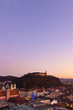 Panorama of Ljubljana at dusk.