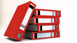 Illustration: Stack of red File folders over white background Stack of red File folders over white background