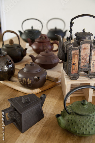 Photo: A collection of antique ceramic Asian teapots A collection of antique ceramic Asian teapots