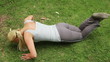 Video: A woman doing push-ups with her feet crossed A woman doing push-ups with her feet crossed