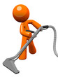 Orange Man with Steam Cleaner Carpet Wand