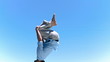 Man making a back-flip in slow motion