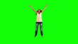 Woman jumping in slow motion while doing a star jump