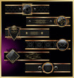 Vector set of vintage framed black and pink labels