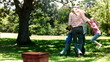 Family dancing in slow motion