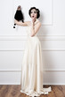 Portrait of beautiful retro bride