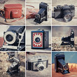 Old cameras collage