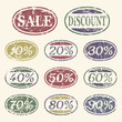Vintage sale icons set