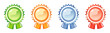 Set of labels of the awards, four colors