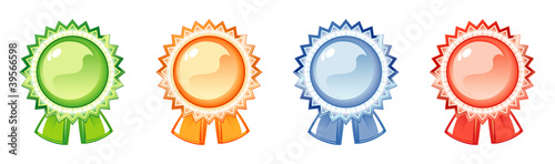 Vector: Set of labels of the awards, four colors Set of labels of the awards, four colors