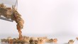 Pasta coils falling down in super slow motion