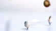 Shells falling in super slow motion