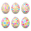 Ostereier, Osterfest, Ostern, Eier, Set, farbig, gepunktet