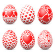 Ostereier, Ostern, Eier, Set, Herz, Liebe, verliebt, rot, farbig