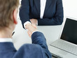 Close up of a handshake after a job interview