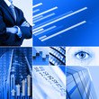 blue business collage