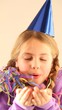 girl having fun with streamer and confetti