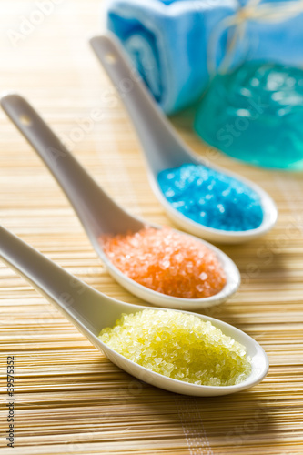 Photo: colorful bath salt colorful bath salt