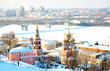 February view Stroganov Church and Cathedral Alexander Nevsky