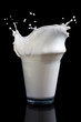 Milk splashing into glass