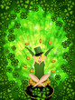 Girl Leprechaun Shamrock Four Leaf Clover Background