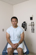 Male patient in gown