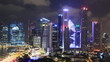 Time Lapse Singapore Skyline at Night.