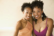 Young women hugging