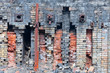 Destroyed refractory brickwork