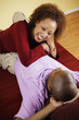 Couple laying on floor