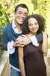 Portrait of couple hugging