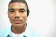Portrait of man wearing headset