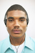 Portrait of man wearing headset