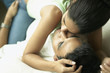 Close up of couple kissing