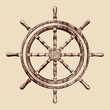 Vektor: ship steering wheel vintage vector illustration ship steering wheel vintage vector illustration