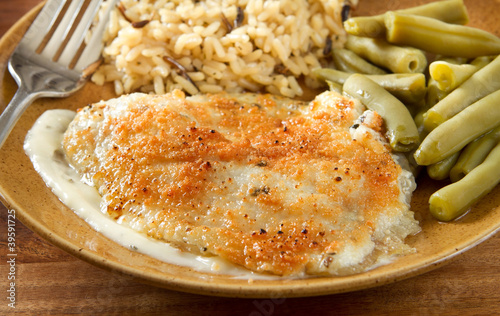 Photo: tilapia parmesan meal tilapia parmesan meal