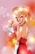 Vektor: Sexy retro woman drinking alcohol Sexy retro woman drinking alcohol