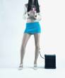 Young woman singing karaoke